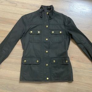J Crew Resin Coated Twill Field Jacket